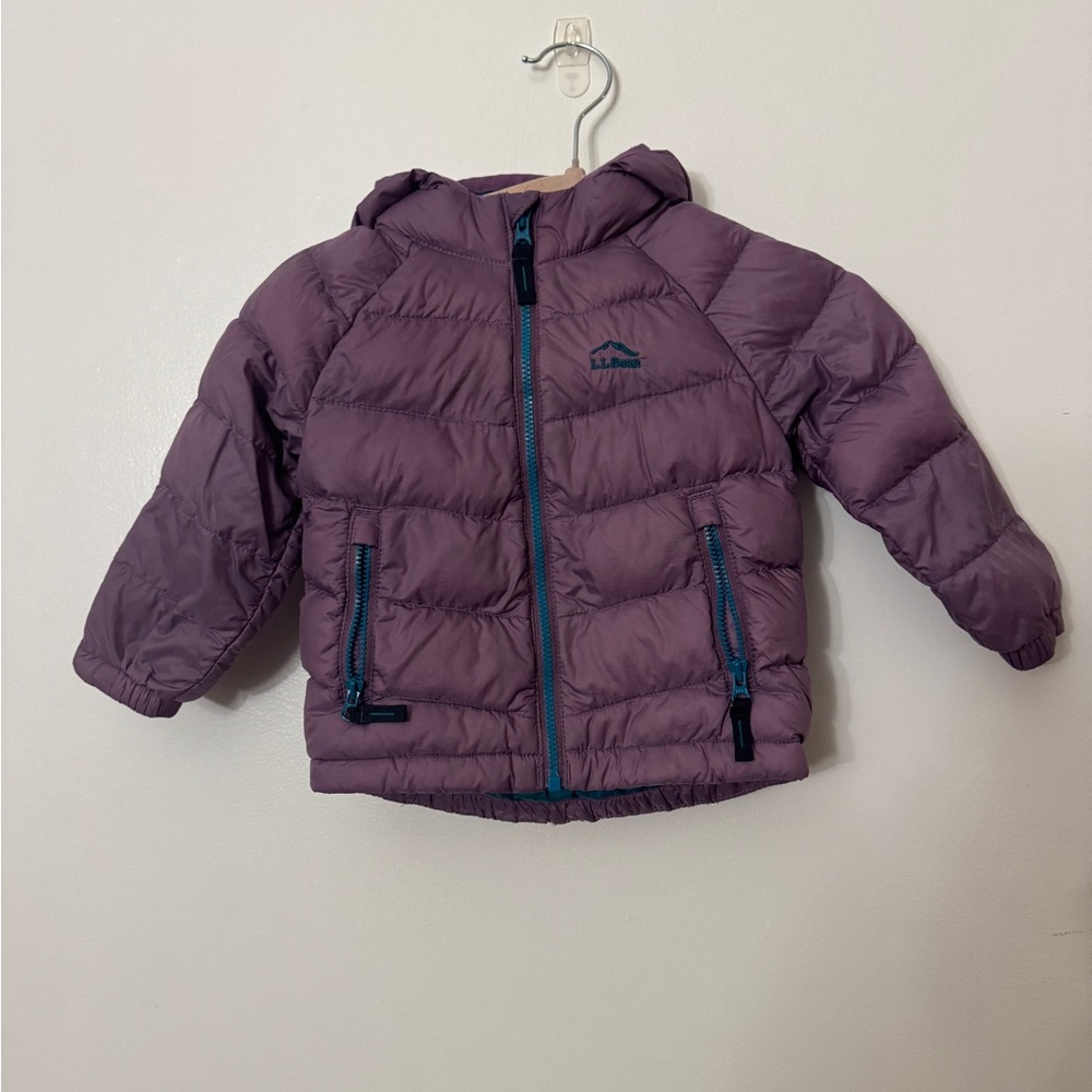 L.L. Bean Teal and Purple Infant Puffer Jacket Down Downtek